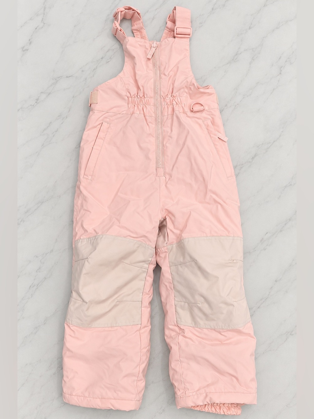 Amazon Essentials Girls Snow Bib Overalls XS 4-5 Pink Fleece Lined
